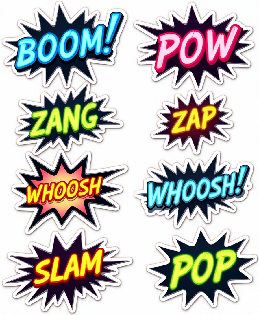 SFX / Comic Words - Sticker Sheet v3
